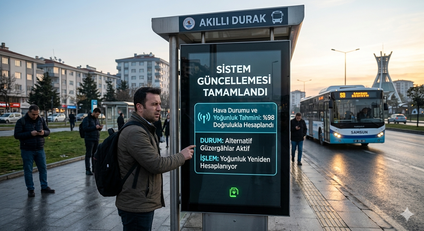 Samsun’da Akıllı Duraklar Bir Gece İçinde ‘Kendi Kendine’ Güncellendi: Ekranlarda Görülen Mesajlar Şaşırttı